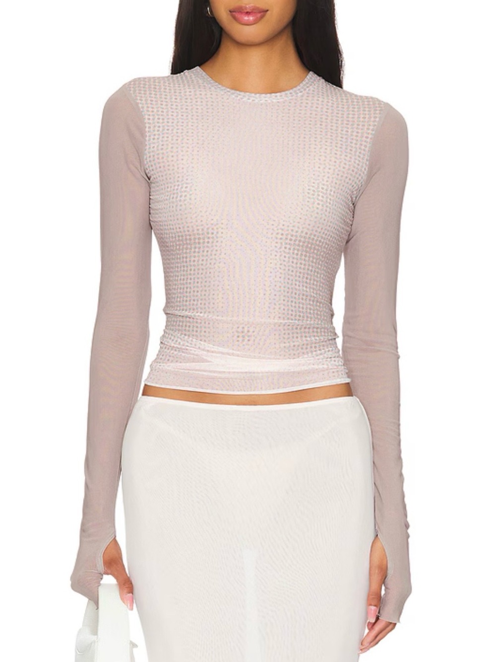 NWT AFRM Kaylee Nude Illusion Top